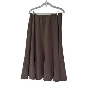 VTG Y2K Whimsigoth Women 12 Flowy Midi Skirt Bias Cut Flare Forest Fairy Grunge